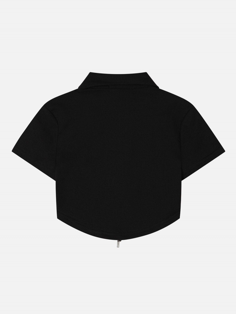 Vert  T Shirts Aelfric Eden Solid Zip Up Cropped Tee - QZJ-7413793